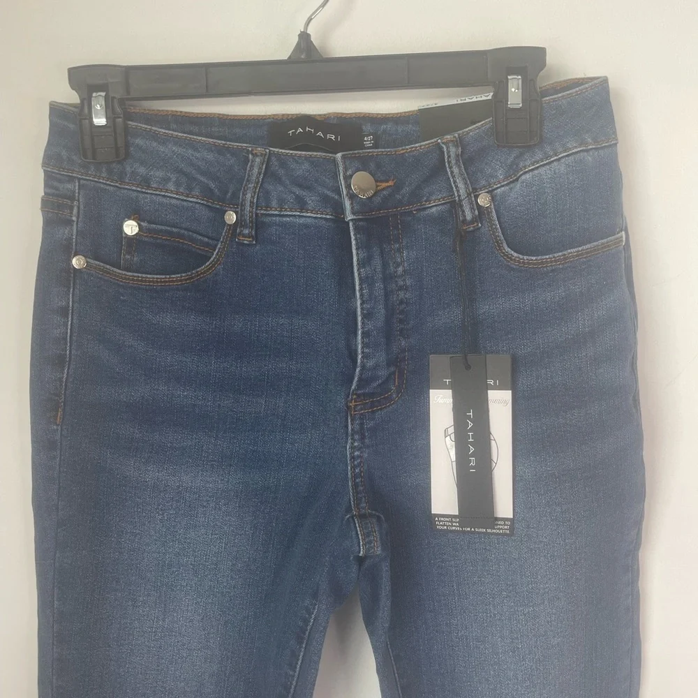 NWT Tahari Blue Skinny Jeans with Stretch and Tapered Leg - Picture 2 of 11